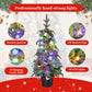 Set of 2 Lighted Candy Christmas Trees, 3ft Artificial Decor with Warm White LED Lights for Festive Indoor & Outdoor Holiday Decoration 2024