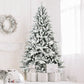 7FT Flocked Green & White Christmas Tree - Realistic PE/PVC Design for Holiday Decor, Easy Setup & Stable Base