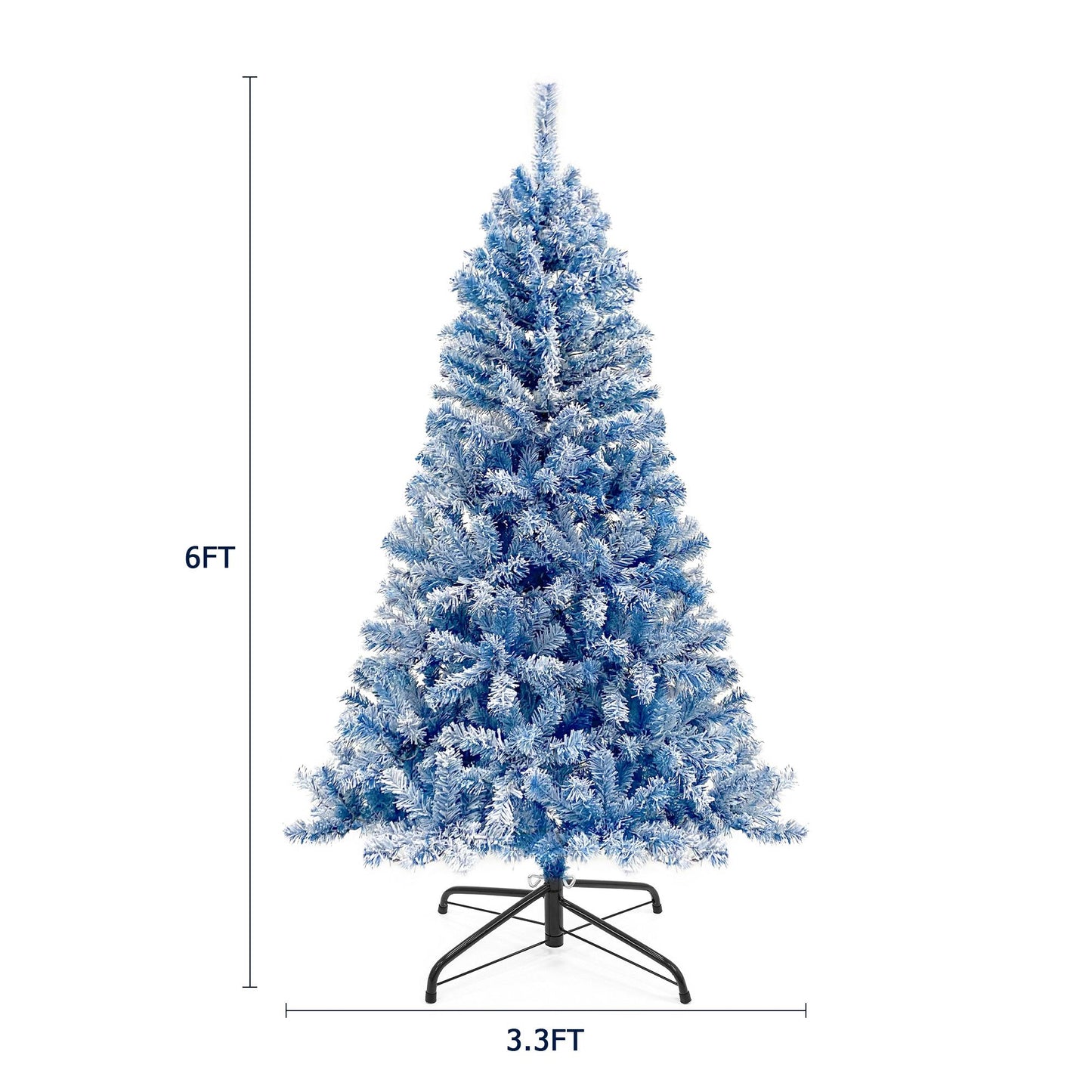 6FT Snow-Flocked Pre-Lit Artificial Fir Christmas Tree with 750 Branch Tips – LED Warm Lights for Festive Holiday Decor 2024