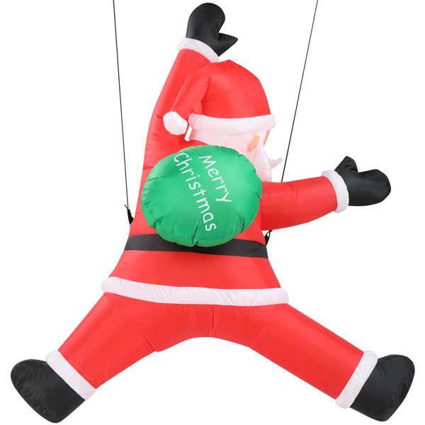 Inflatable Hanging Santa Claus Decoration – 4.9 FT with LED Lights, Fun Outdoor Display for Lawn or Garden, Christmas Decor 2024