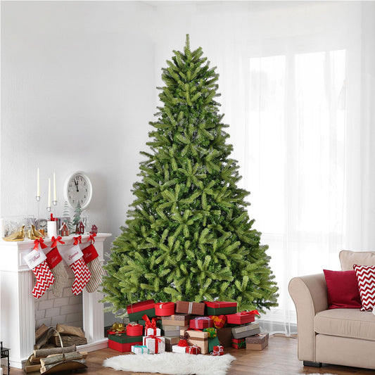 9Ft Realistic Artificial Spruce Christmas Tree – Unlit with 2576 Branch Tips, Easy Assembly with Foldable Metal Stand, Perfect Holiday Decor 2024