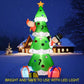 8FT LED Inflatable Santa and Snowman Christmas Tree Decoration for Outdoor Holiday Festivities