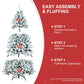 8ft Snow-Flocked Hinged Christmas Tree – Eco-Friendly Fireproof PVC, Easy Assembly for Holiday Decor 2024