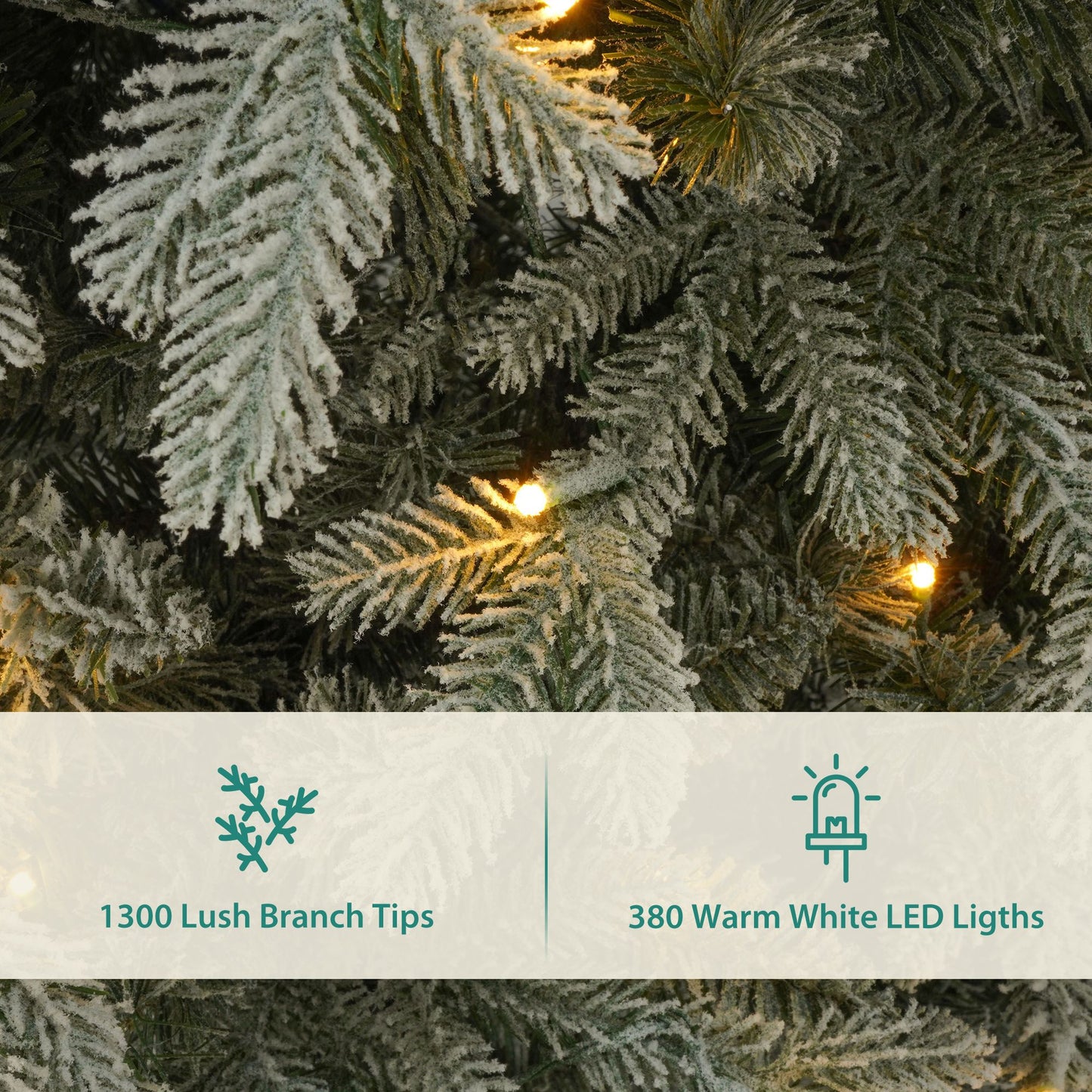 7 ft Pre-Lit Artificial Christmas Tree with 2 Wreaths – Festive Holiday Decor with 380 LED Lights, Perfect for Home & Office Christmas 2024