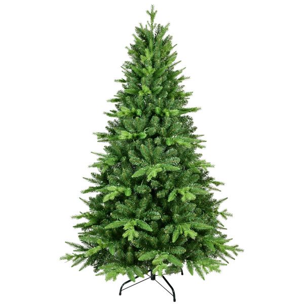 5FT Pre-Lit Fluffy Christmas Tree with Realistic PE&PVC Leaves - Stable Design for Home Holiday Decor 2024