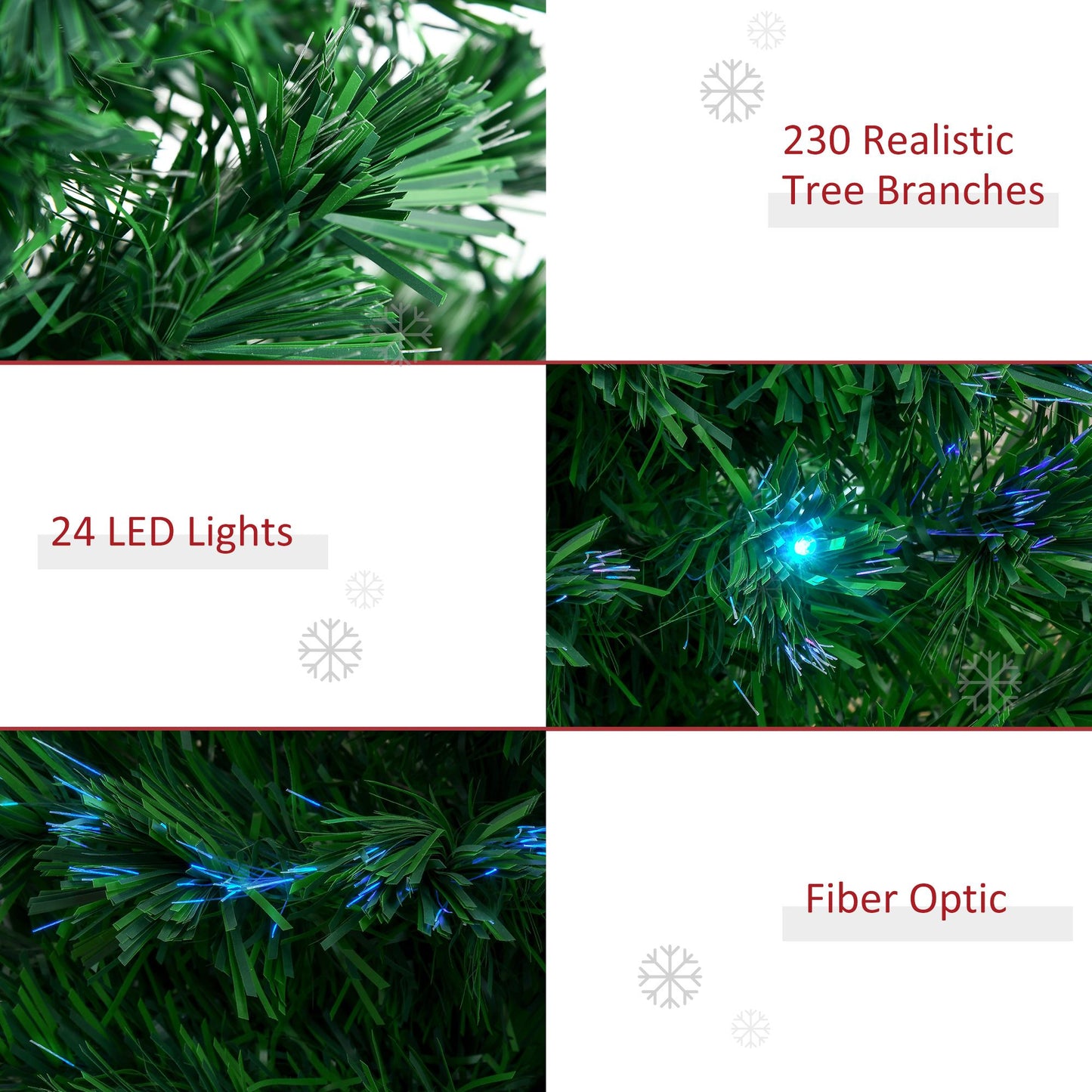 6' Pre-Lit Douglas Fir Christmas Tree - Realistic Artificial Holiday Decor with 24 Multi-Color LED Lights, Perfect for Christmas 2024