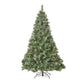 7 ft Snow-Flocked Cashmere Christmas Tree with 900 LED Lights & 75 Pine Cones – Festive Holiday Decor for Home 2024