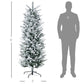 6 ft Snow-Flocked Slim Pencil Christmas Tree – Realistic Indoor Holiday Decor for Small Spaces 2024