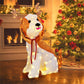 43.5" LED Lighted Christmas Dog Decoration – Adorable Outdoor Display with Antlers & Scarf, Festive Decor 2024