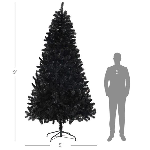 9ft Black Artificial Christmas Tree - Full and Lush Holiday Decor, Perfect for Indoor Use Christmas 2024