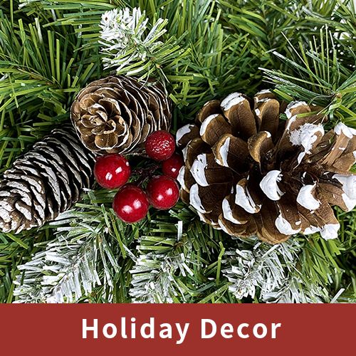 Pre-lit Artificial Christmas 4-Piece Set,Garland, Wreath and Set of 2 Entrance Trees