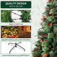 7.5ft Pre-Lit Flocked Christmas Tree with 450 LED Lights, 1500 Branch Tips, Pine Cones & Berries - Elegant Holiday Decor