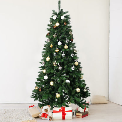 8FT Pre-Lit Realistic Christmas Tree – Fluffy PE/PVC Design with LED Lights, Perfect Holiday Decor for Christmas 2024