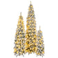 4FT, 6FT, 8FT Pre-Lit Snow-Flocked Pencil Christmas Trees with LED Lights – Slim Holiday Decor Set for Home & Office 2024