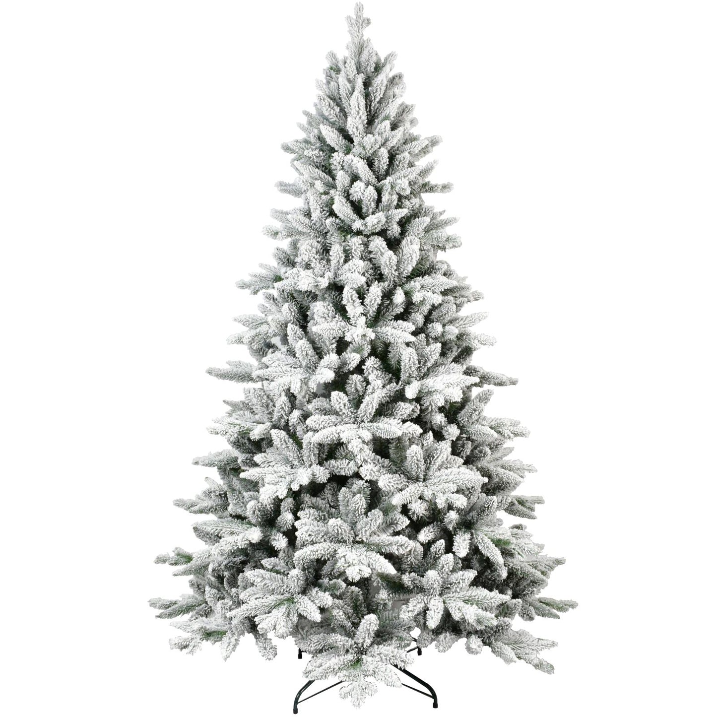 6ft Fireproof Snow-Flocked Artificial Christmas Tree – Eco-Friendly PVC Design with Hinged Structure for Holiday Decor 2024