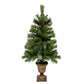 4-Piece Pre-Lit Christmas Tree Set with 3FT Entrance Trees, Wreath & Garland - LED Lights Holiday Decor 2024