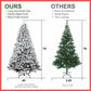 7.5 ft Pre-Lit Snow-Flocked Christmas Tree with Pine Cones – Easy Assembly with Metal Base, Perfect Holiday Decor for Home & Outdoor 2024