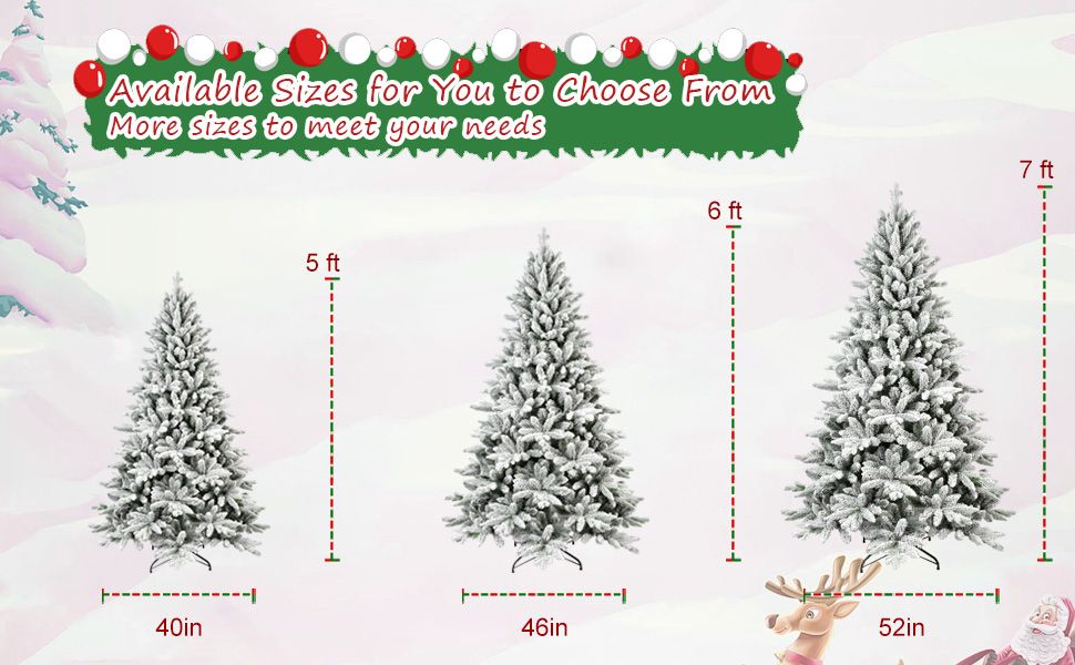 Realistic 6FT Flocked Christmas Tree - Fluffy PE&PVC Design with 1100 Tips for Holiday Cheer