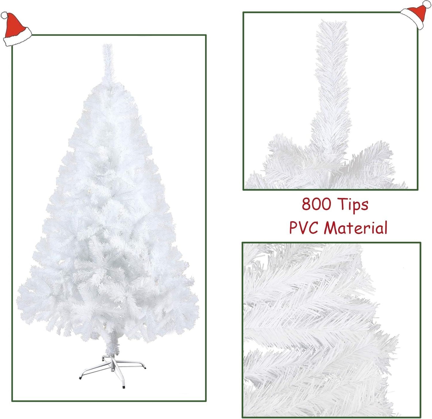 6 ft Unlit Premium Spruce Artificial Christmas Tree – Eco-Friendly PVC, Sturdy Metal Stand, Perfect for Home & Office Holiday Decor 2024