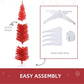 7 ft Slim Pencil Christmas Tree – Lush Red Decor with 499 Branches, Perfect for Holiday Celebrations 2024