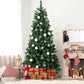 8ft Fireproof PVC Hinged Green Artificial Christmas Tree - Eco-Friendly Holiday Decor for 2024