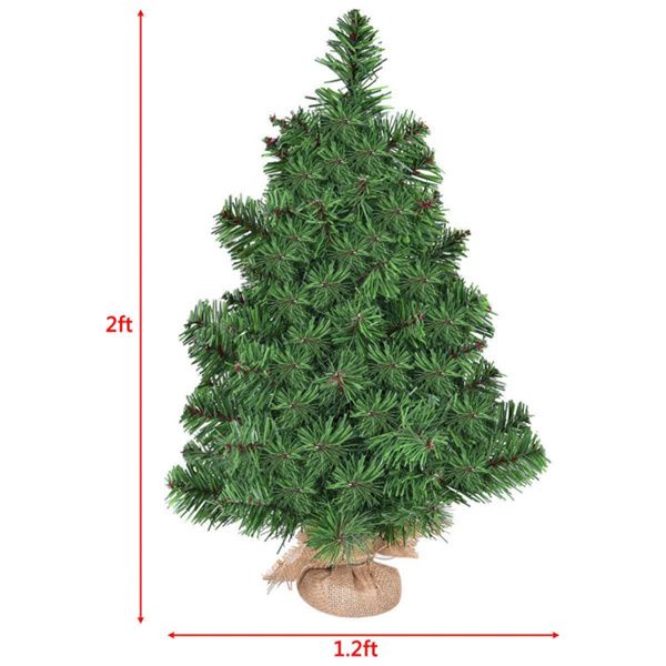 2 ft Unlit Green Christmas Tree – Eco-Friendly PVC, Perfect Holiday Decor for Indoor and Outdoor Use 2024