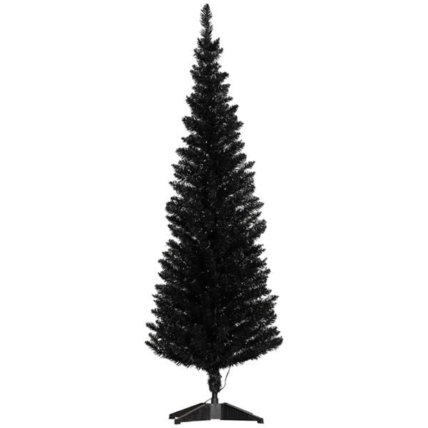 5 ft Slim Pencil Christmas Tree – Pre-Lit with Warm White LED Lights, Perfect for Small Spaces Holiday Decor 2024