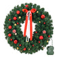 Pre-lit 24-inch Christmas Wreath - Battery-Powered with Warm LED Lights & DIY Ornaments, Perfect for Front Door, Holiday Decor 2024