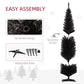 8 ft Slim Pencil Black Christmas Tree – Lush & Full Holiday Decoration for Home, Perfect for Christmas 2024