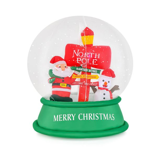 4 Ft Inflatable Christmas Snow Globe – LED Lit Santa & Snowmen, Outdoor Decoration for Holiday 2024