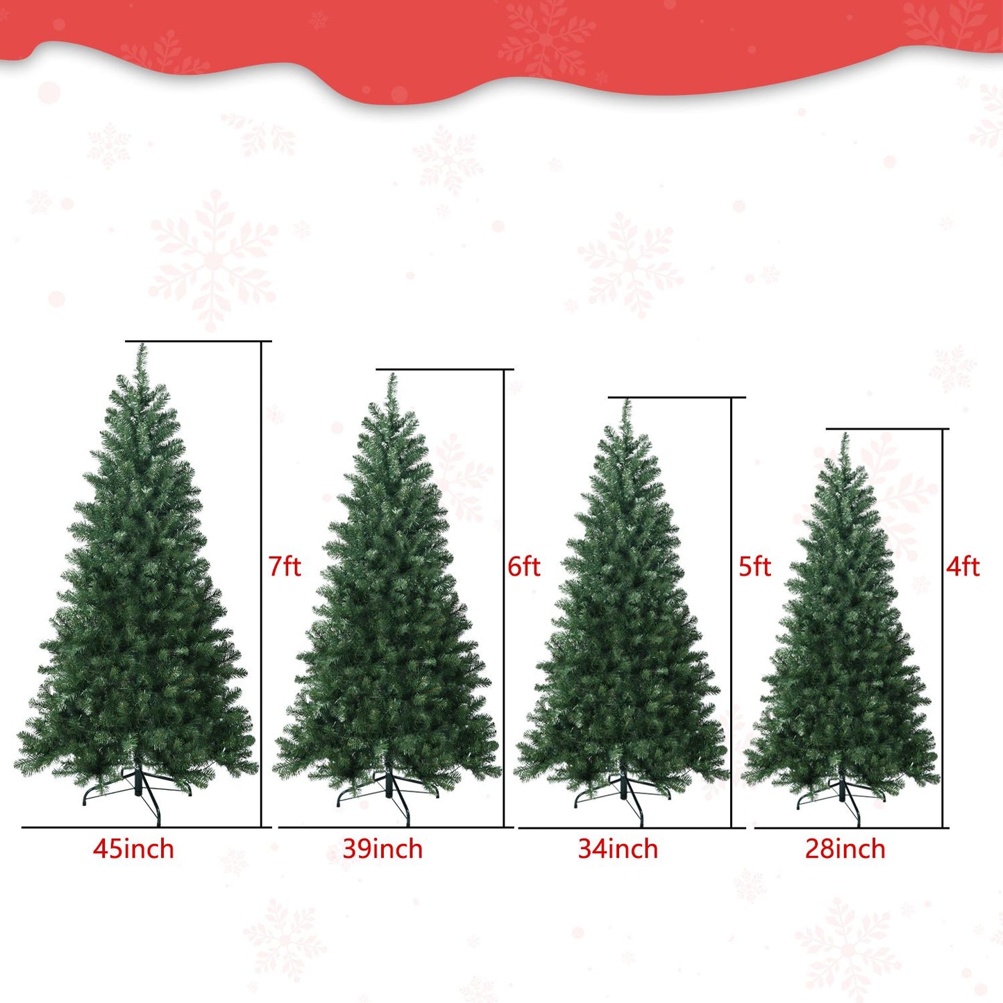 5 ft Eco-Friendly Fireproof Artificial Christmas Tree with Fluffy Tips – Perfect Holiday Decor for Christmas 2024