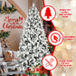 7.5 ft Pre-Lit Snow-Flocked Christmas Tree with 10-Function LED Lights – Vibrant Holiday Decor for Home Celebrations 2024