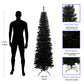 7.5 ft Slim Black Artificial Christmas Tree with Foldable Metal Stand - Unique Holiday Decor for Small Spaces 2024