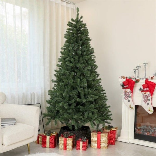 7.5 ft Realistic Green Christmas Tree – Flame Retardant, Easy Setup Holiday Decor for Indoor Use 2024