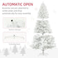 6ft Unlit White Artificial Christmas Tree with 1000 Branch Tips, Auto Open Design, Steel Base, Ideal Holiday Decor for Home & Office 2024