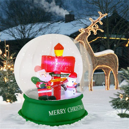 4 Ft Inflatable Christmas Snow Globe – LED Lit Santa & Snowmen, Outdoor Decoration for Holiday 2024