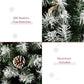 6 ft Snow-Flocked Artificial Christmas Tree with Pinecones – Realistic Holiday Decor for Indoor Use, Perfect for Christmas 2024