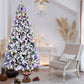 8ft Pre-Lit Snow-Flocked Christmas Tree with Colorful & Warm LED Lights – Perfect Holiday Decor for Home, Christmas 2024