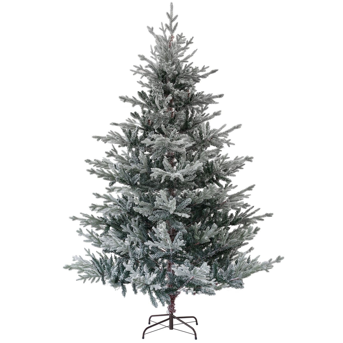 7.5 ft Snow-Flocked Nordic Pine Artificial Christmas Tree with 1218 Tips – Easy Assembly Hinged Design for Home & Office Holiday Decor 2024