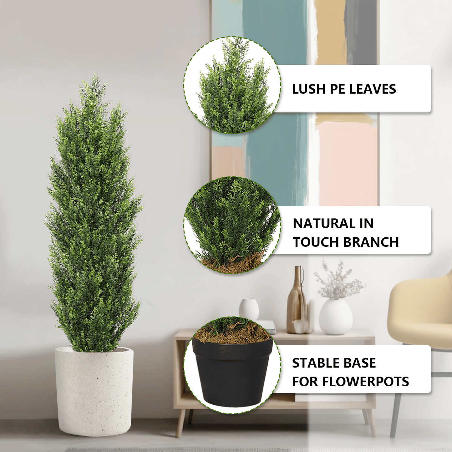 Artificiales For Decor Christmas-like Artificial Cedar Cypress Plants Faux Boxwood Pine Greenery Trees Plantas