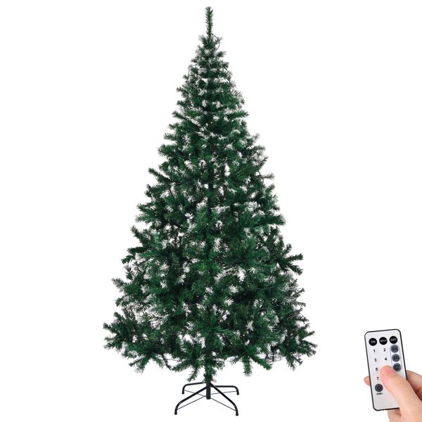 7 FT Snow-Flocked Artificial Christmas Tree - DIY 150 Warm LED Lights with Remote Control, Perfect Holiday Decor for 2024