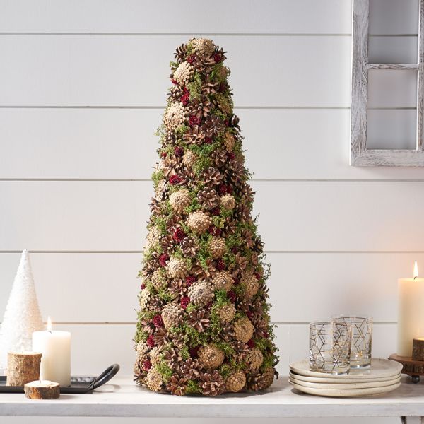 Pinecone Holiday Tabletop Christmas Tree – Festive Indoor Decor for Unique Celebrations 2024