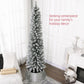 7 ft Snow-Flocked Pencil Christmas Tree with Realistic Tips & Metal Base – Perfect Holiday Decor for Small Spaces 2024