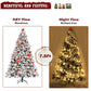 7.5 ft Pre-Lit Green Flocked Christmas Tree with 1450 Branches and Warm LED Lights - Perfect Holiday Decor for Christmas 2024