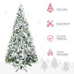 9' Snow-Flocked Pine Artificial Christmas Tree - Unlit, Realistic Branches for Holiday Decor 2024