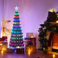 5 ft Pre-Lit Artificial Christmas Tree with RGB LED Lights & Lighted Star Finial – Colorful Holiday Decor for Christmas 2024