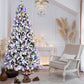 7.5 ft Pre-Lit Snow-Flocked Christmas Tree with 10-Function LED Lights – Vibrant Holiday Decor for Home Celebrations 2024