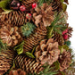 Pine Cone Christmas Tabletop Tree - Festive Holiday Decor with Red Ornaments, 26.5" Tall for Christmas 2024