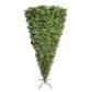 7.5 ft Unique Upside Down Christmas Tree with Santa's Legs and Artificial Berries – Festive Holiday Decor for 2024