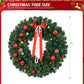 Pre-lit 24-inch Christmas Wreath - Battery-Powered with Warm LED Lights & DIY Ornaments, Perfect for Front Door, Holiday Decor 2024